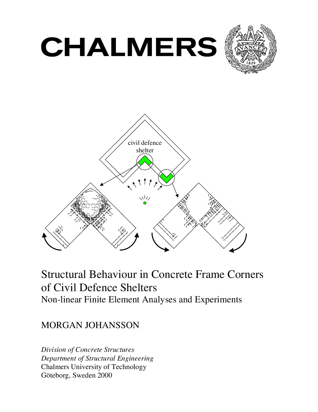 Structural Behaviour in Concrete Frame Corners of Civil Defence Shelters Non-linear Finite Element Analyses and Experiments