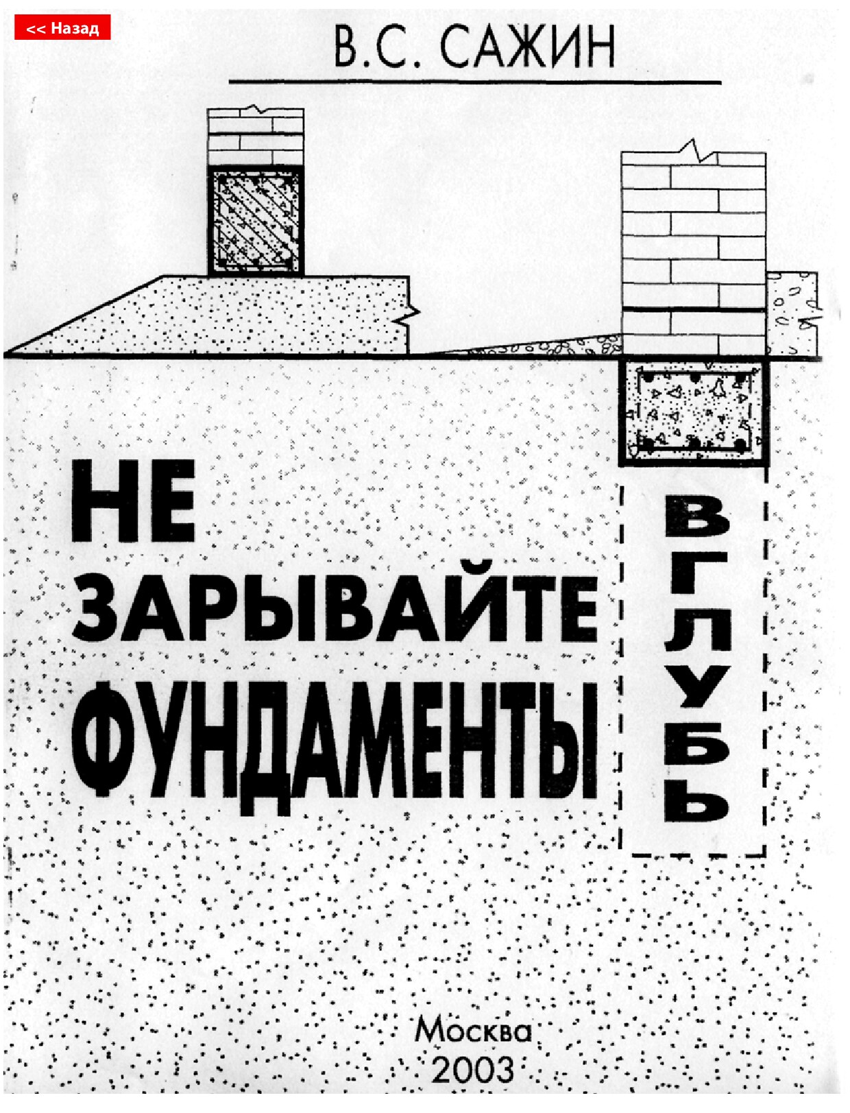 Не зарывайте фундаменты вглубь (Сажин В.С.)